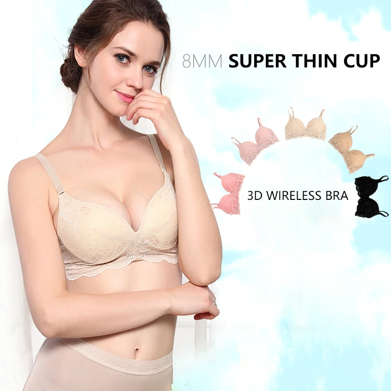 

LVFAN High-grade Silk Lace Wireless Bra Ultra-thin Cup Large Size Breathable lingerie Push Up sexy bra