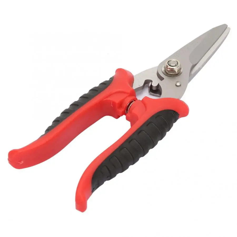 3CR13 Steel Electrician Garden Scissors Multi-function Straight Head Plastic Scissors 200mm