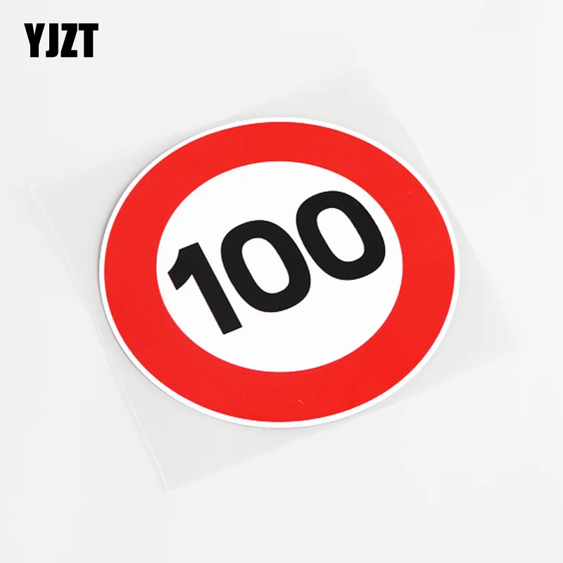 

YJZT 14CM*14CM Fashion SPEED LIMIT 100KPH SIGN Decal Car Sticker PVC 13-0754