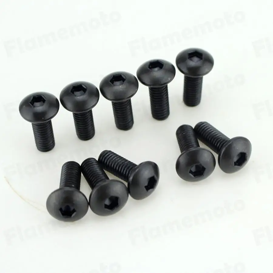 Мотоциклетные стальные болты черные 6x16 мм 10 шт. для Honda Shadow Touring Dirt Bike Cruiser CFR