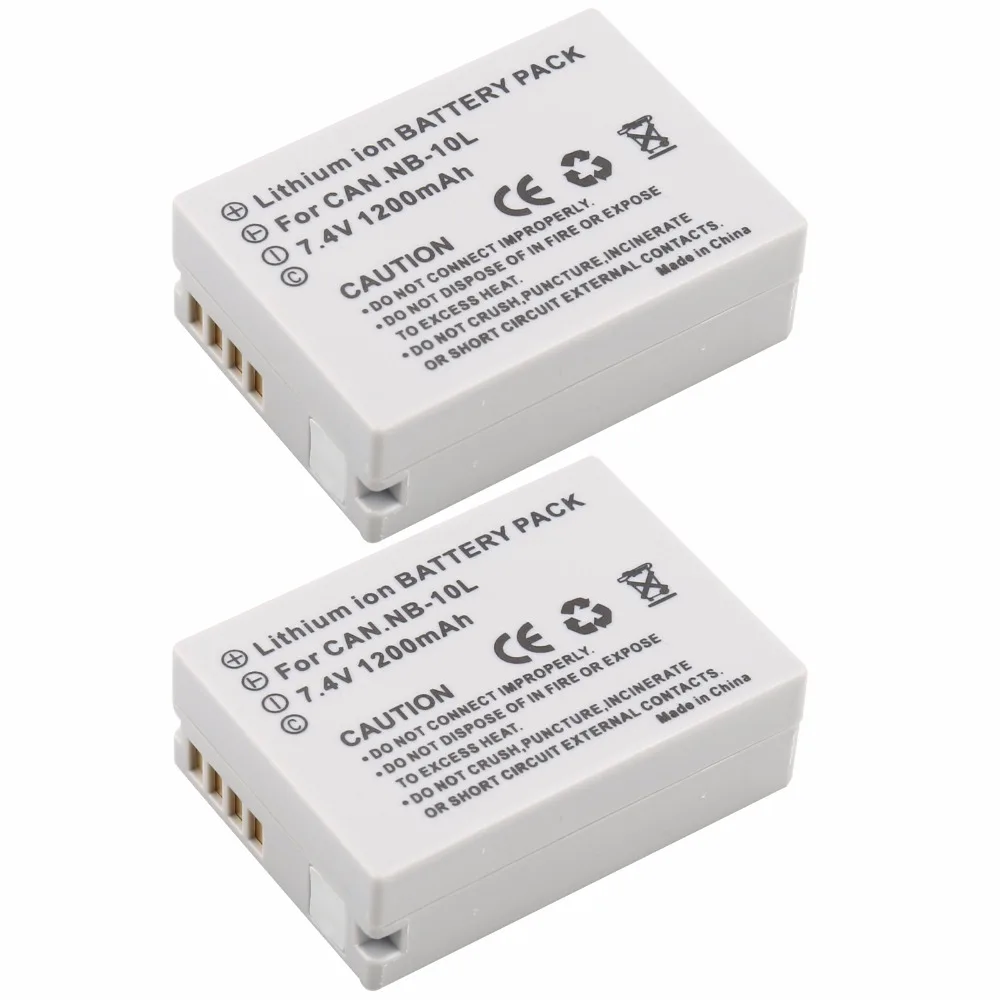 2Pcs Probty 1200Mah Nb-10L Nb 10L Nb10L Batteria Per Canon Powershot G15 G16 G1X G3X Sx40 Sx40Hs Sx50 Sx60 Hs Fotocamera Digitale