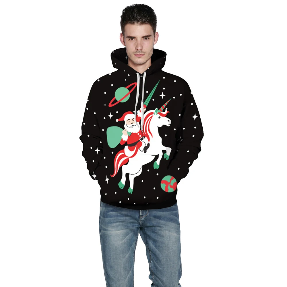 

Christmas Gift New Arrive 3D hoodies Santa Claus riding Printed Hoody Tops Women Men Hoodies Sweatshirt Hooded Harajuku Clothes