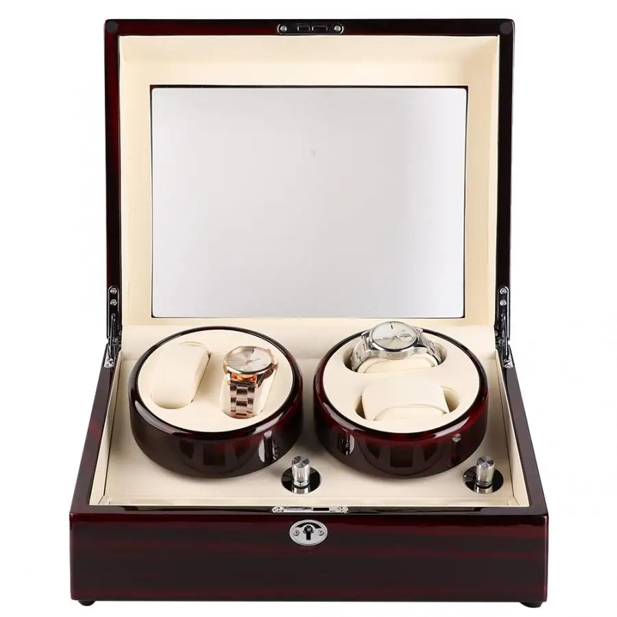 100-240V Motor Shaker Watch Winder Holder Display 4+6 Automatic Electric Mechanical Watch Box High Quality Watch Storage Case