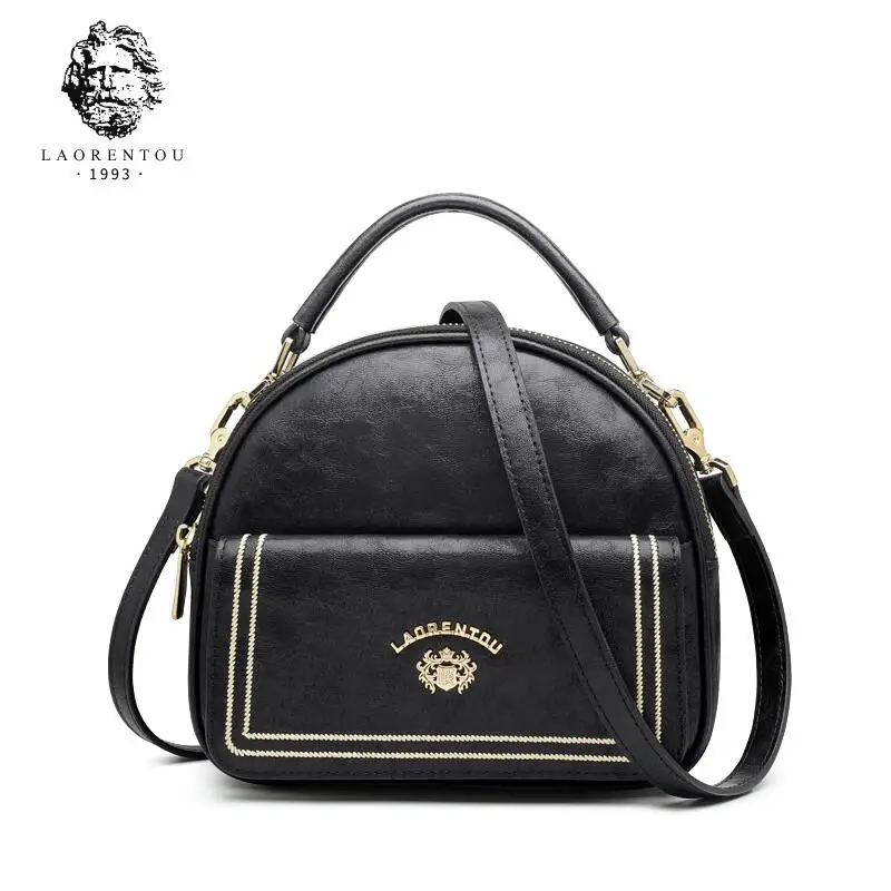 

LAORENTOU high quality fashion luxury brand handbag bag handbag 2019 new leather shoulder Messenger bag retro fashion bag ladies
