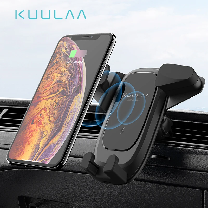 

KUULAA Qi Car Wireless Charger for iPhone Xs X 8 10W Fast Wireless Charging for Samsung Galaxy S9 S10 Car Phone Holder Charger