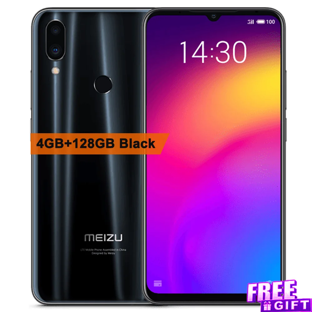 Подлинный Мобильный телефон Meizu Note 9, 4G, 128G, 48 Мп+ 20 Мп камера, 6,2 дюймов, 2244x1080px, Snapdragon 675, отпечаток пальца, 4000 мАч, мобильный телефон - Цвет: 4GB 128GB Black