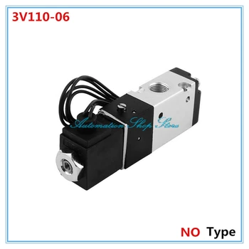

3V110-06 DC12V DC24V AC110V AC220V 3 Port 2 Position 1/8" BSP Thread Pneumatic Solenoid Air Valve NO Type