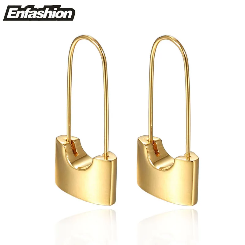 Enfashion Wholesale Lock Earrings Dangle Earring Rose Gold color Earings Stainless Steel Drop