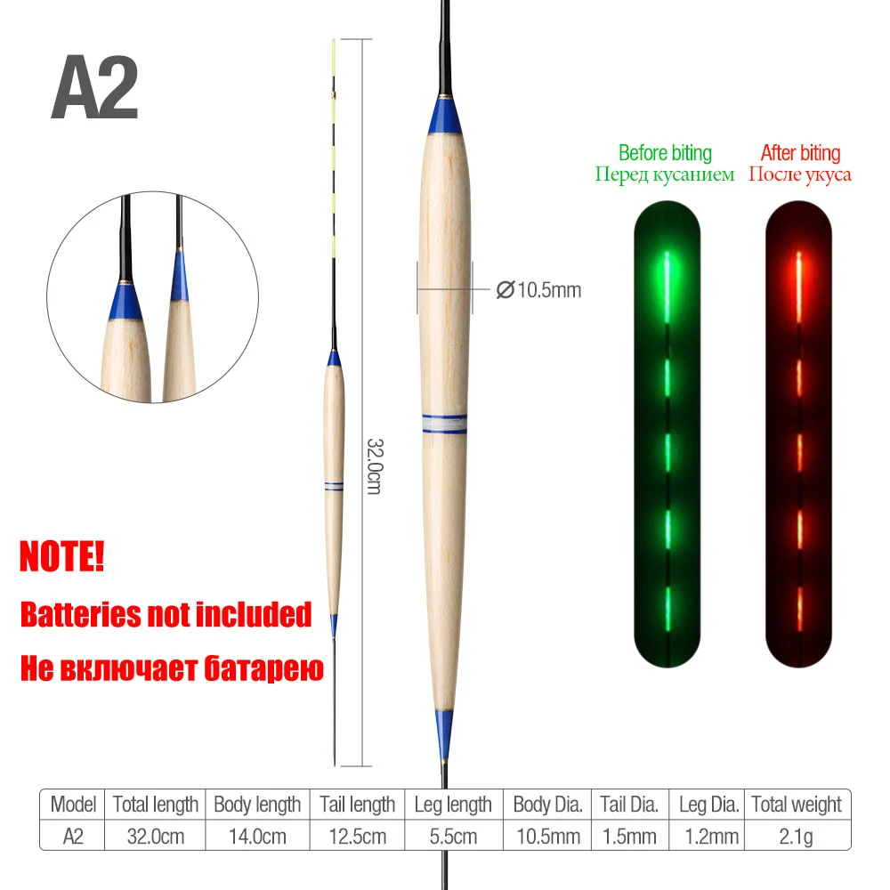 DONQL поплавок для рыбалки, умный светодиодный светильник, буй для укуса рыбы, автоматически напоминающий светящийся поплавок, Электрический рыболовный буй без батареи - Цвет: A2 (NO Battery)