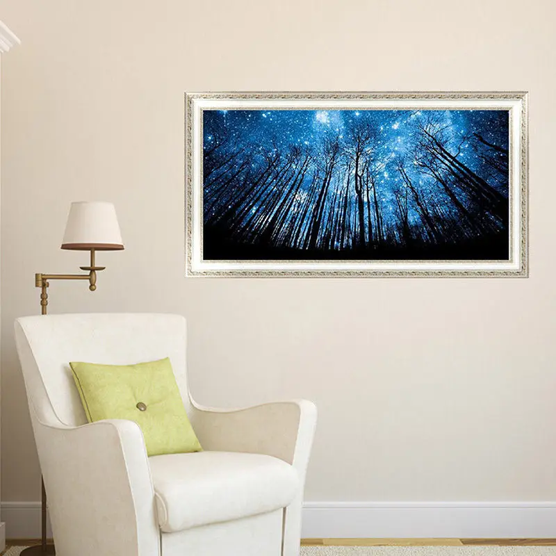 New 5D Diamond Embroidery Painting DIY Forest Blue Sky Cross Stitch Craft Home Decor
