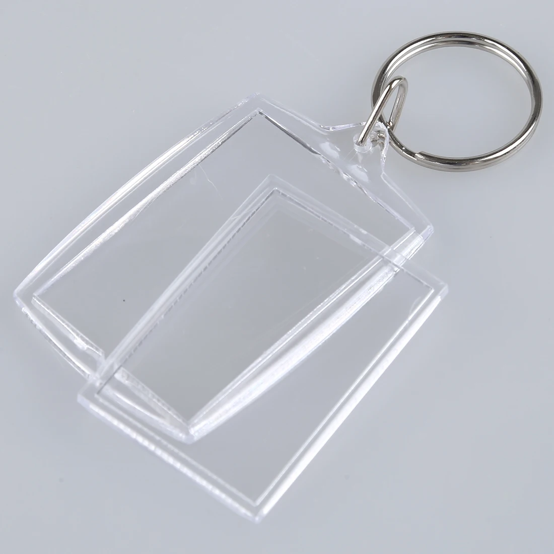10 шт прозрачный пустой вкладыш фото рамка для фото кольцо для ключей раздельный брелок