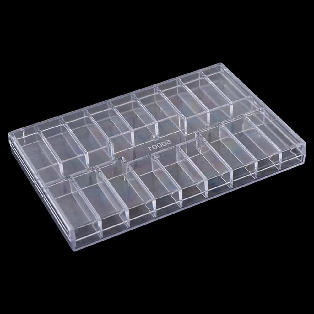 

New 19 Grid Transparent Boxes Plastic Acrylic Cosmetic Case Nail Art Pill case Portable Storage box Parts Tools Container