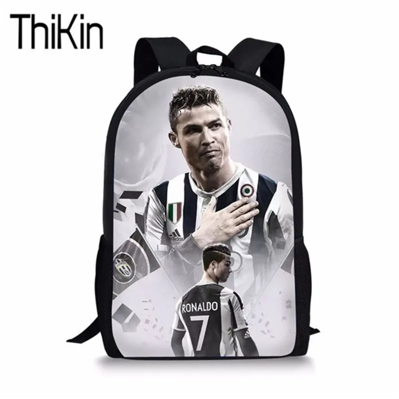 

THIKIN Children School Bags Ronaldo Juventus Printing Shoulder Bagpacks for Teenager Kids Cool School Book Bags Boys Schoolbag