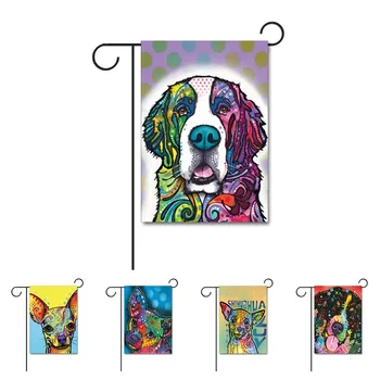 

Dog Home Decorative Garden Flag Design With Saint Bernard Chihuahua Animal House Flag 100% Polyester Yard Banner Double Sides