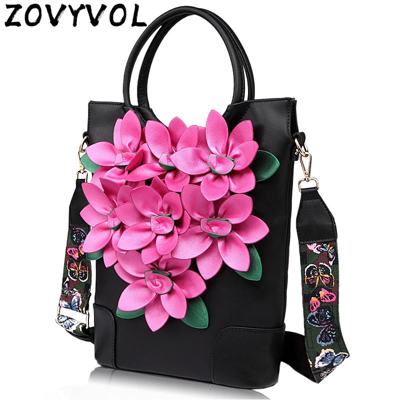 

ZOVYVOL 2018 Luxury Tote Bag High quality Women Leather Handbag Vintage Bags Embossing Printing Retro Designer Floral Handbag