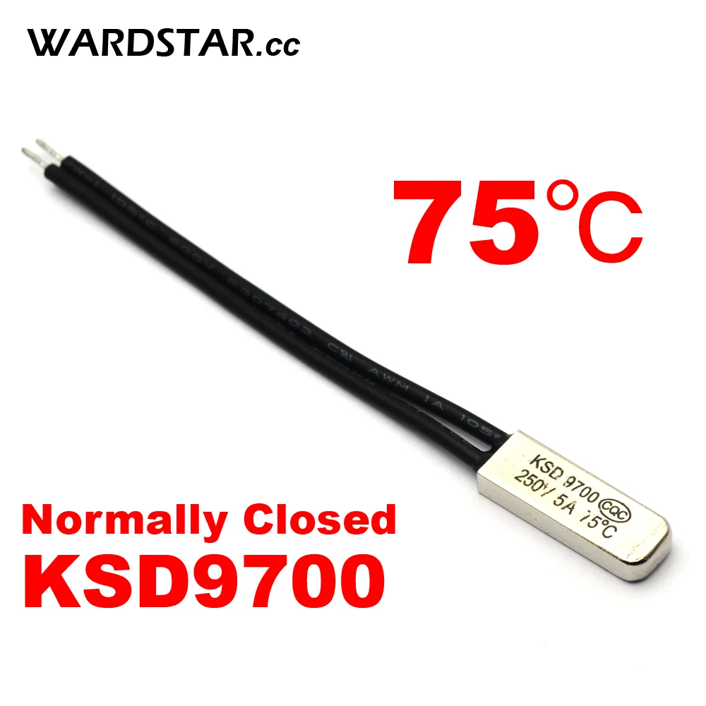 5pcs/lot KSD9700 5A250V 75 Degree Celsius (N.C.) Normally