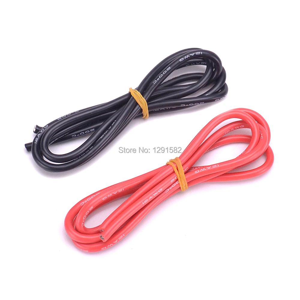 1 метр красный Черный 12AWG 14AWG 16AWG 18AWG термостойкий мягкий силиконовый провод кабель