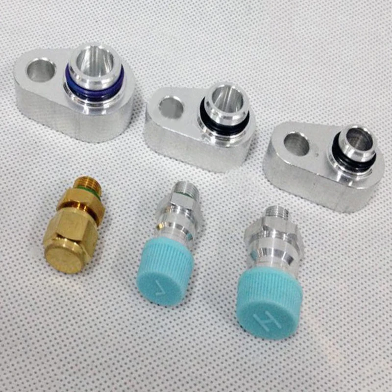 

For A/C Air Conditioning Compressor R12 Leak Test Block Off Fittings Kit High Quality 3/8'' 1/2'' 5/8''