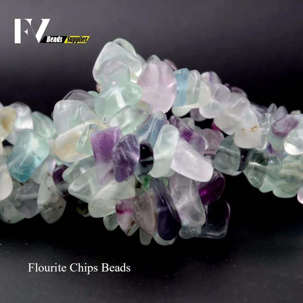 

5mm-8mm Flourite Chips Beads for Needlework Irregular Natural Stone Beads Accessories diy Jewelry Making Bracelets 15inch