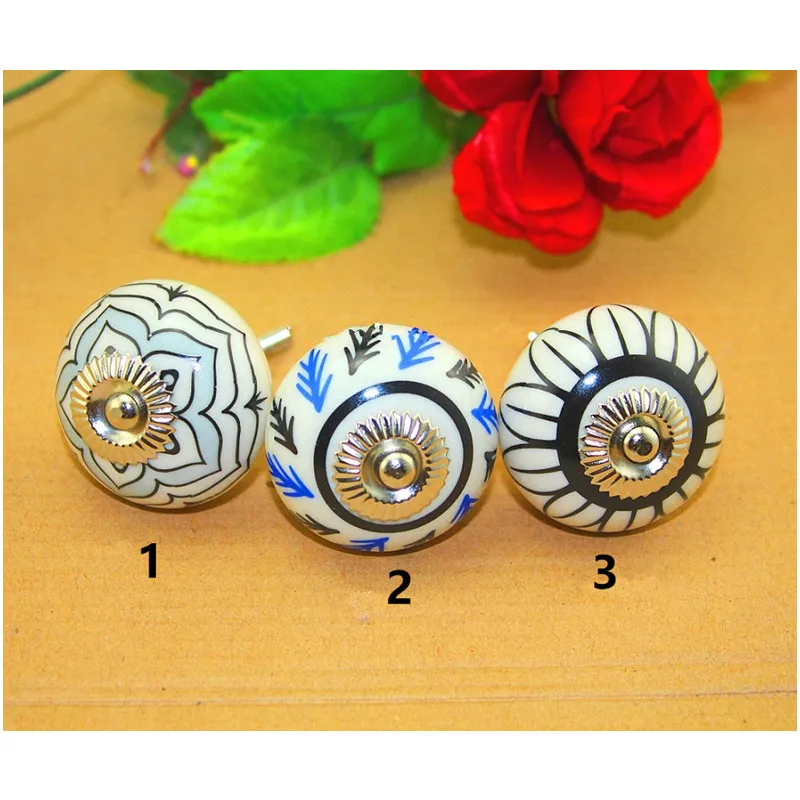 Vintage Furniture Handle Flower Ceramic Knobs and Handles Door Cupboard Drawer Kitchen Pull Knob 40*29mm 1PC | Обустройство дома