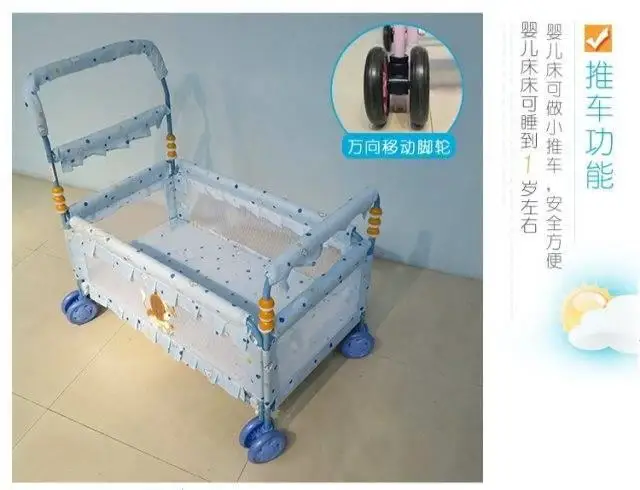 Европейская кровать кроватки push кровать сшивание спальная корзина зеленая кроватка маленький шейкер