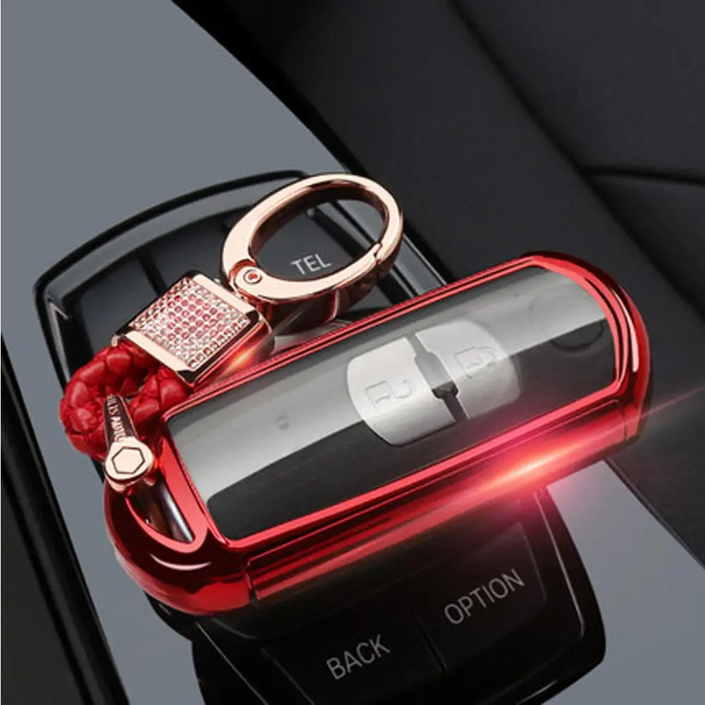 TPU чехол для автомобиля дистанционного ключа чехол КРЫШКА ДЛЯ Mazda 2 3 5 6 8 Axela Atenza CX3 CX4 CX5 CX7 CX9 RX MX-5 Miata Smart 2 3 4 кнопки для ключей на открытом воздухе - Название цвета: Red