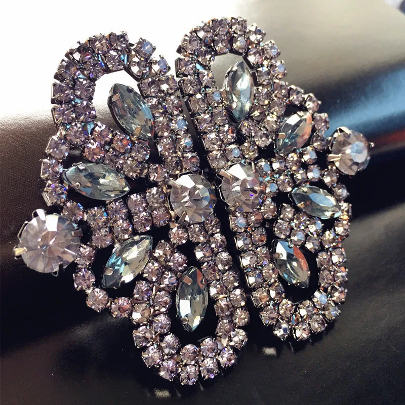 

DIY high quality bling-bling pair of black Rhinestone Button Coat button size:5.5cm
