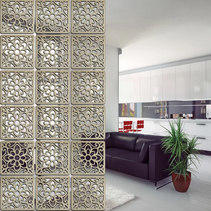 Azulejos modernos de madera maciza minimalista sala de estar Escudo de partición Pared de entrada colgante dormitorio paneles de pared plegables decorativos