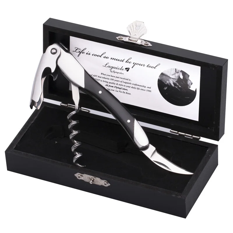 Laguiole Wood Handle Wine Openers Stainless Steel Corkscrew Sommelier