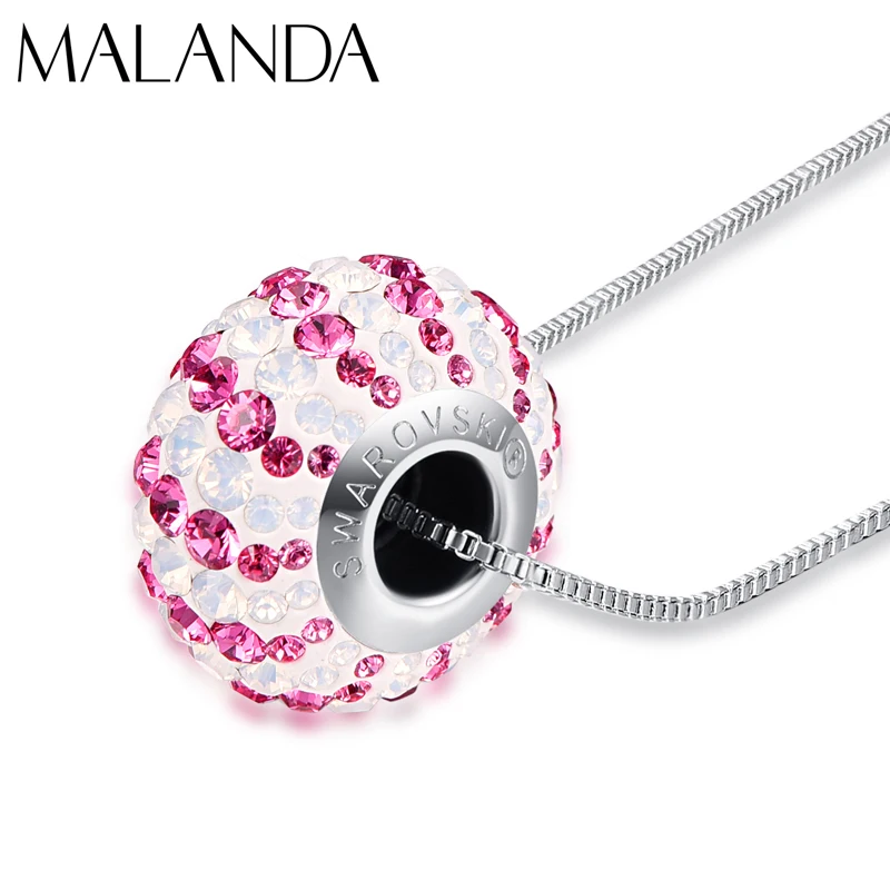 

Crystal From Swarovski Round Colorful Candy Beads Pendant Necklace For Women New Fashion Necklaces Wedding Jewelry Girl Mom Gift