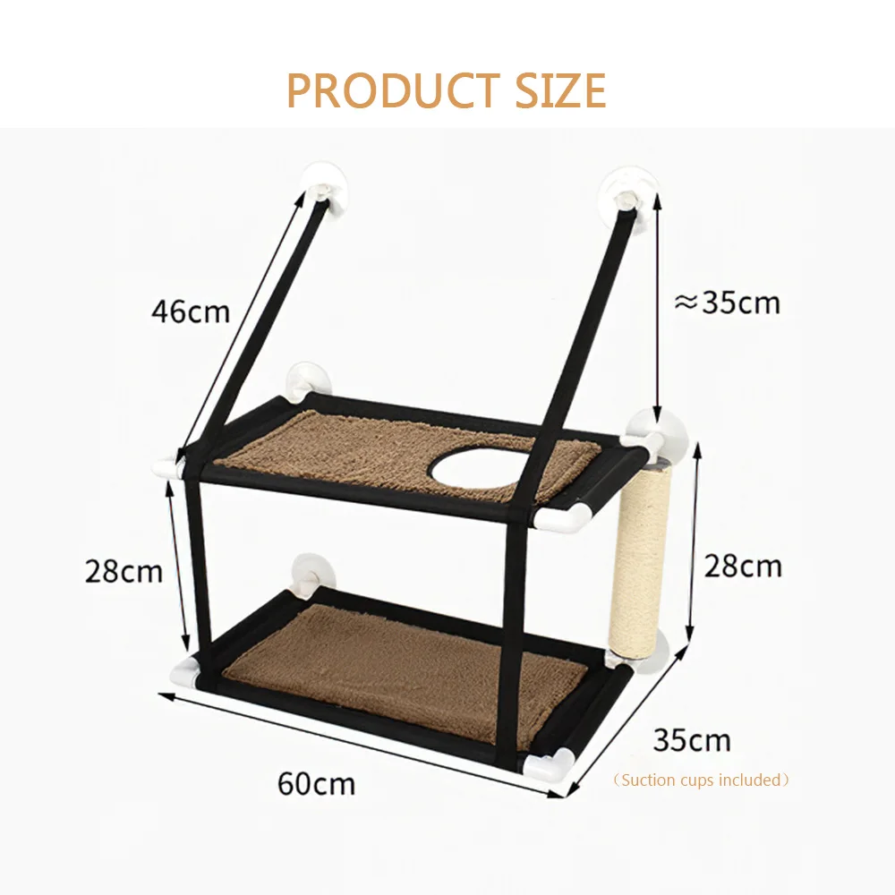 Двухъярусный гамак с окошком для кошки, присоски для кровати, полки для кошек, гамак для загара, кровать для кошки, нагрузка 20 кг