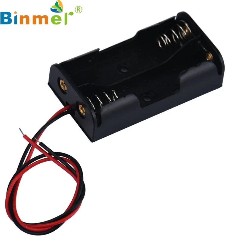 Binmer Mecall Tech Box Holder для 2 x AA Black с проволочными выводами пластиковый чехол хранения
