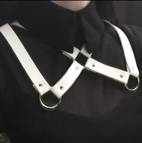 

Женская кожаная портупея ручной работы, Готическая портупея в стиле панк, бондажная клетка, корсет без бретелек, пояс для груди, скульптура, 100%