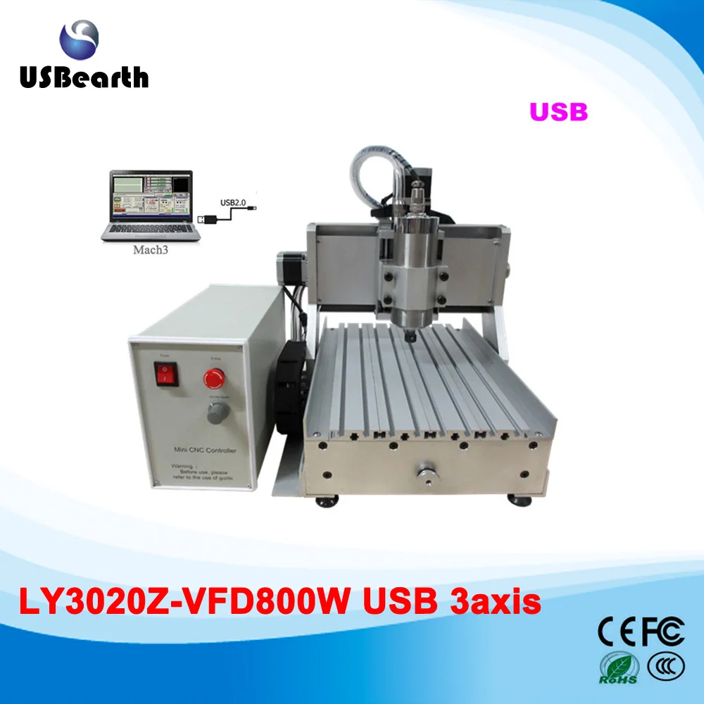 

Assembled cnc router 3020Z-VFD 800w metal cutting machine with USB port