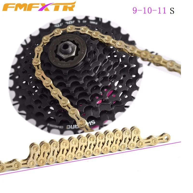 

9 /10 /11 Speed Chain MTB Mountain Bike Road Bicycle Chains Hollow Out Ultralight 10*10L 27/30 Speed Bicycle Derailleur Chain