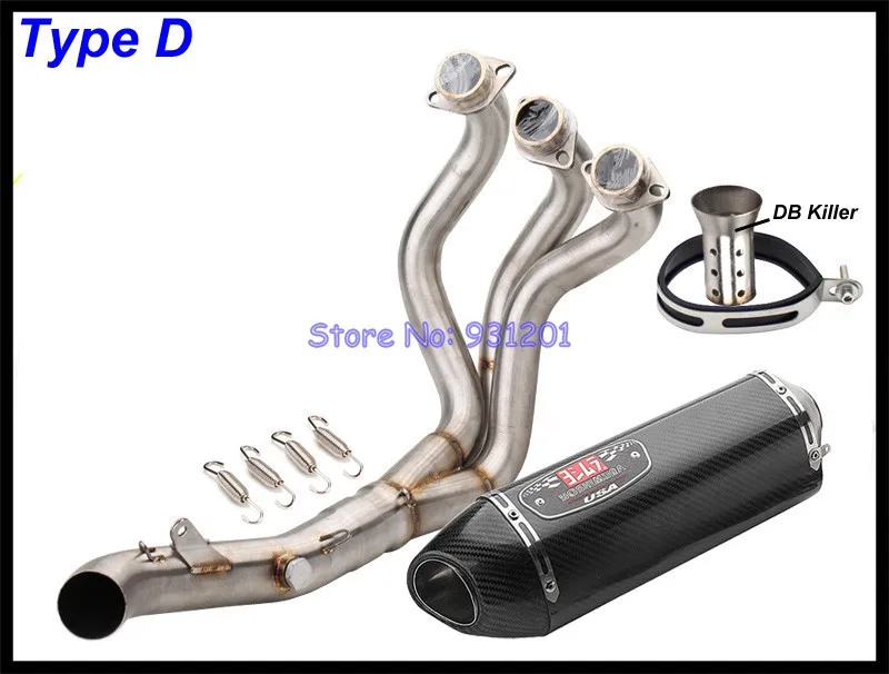 For Yamaha MT 09 MT09 FZ 09 FZ09 XSR900 Exhaust Full System Motorcycle Slip On Link Front Pipe Headers Yoshimura Muffler Escape - Цвет: Type D