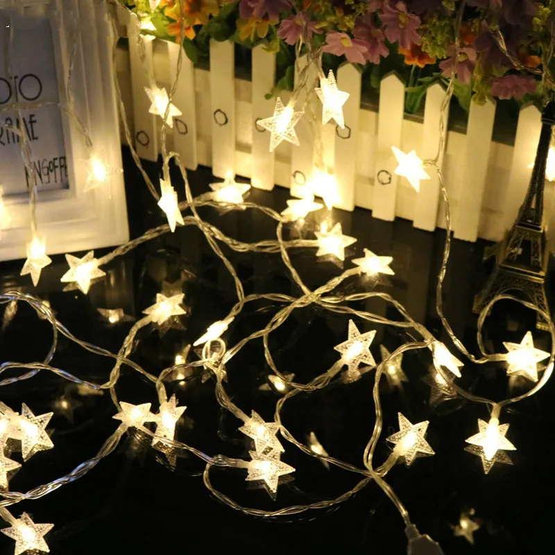 

4 Color 10M 5M 3M 2M USB 5V Star LED string lights Christmas holiday wedding party festival decoration Garland lights Fairy lamp