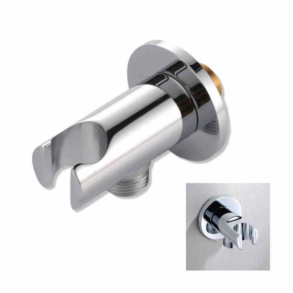 Brass Handheld Shower head Holder Support Rack with Hose Connector Wall