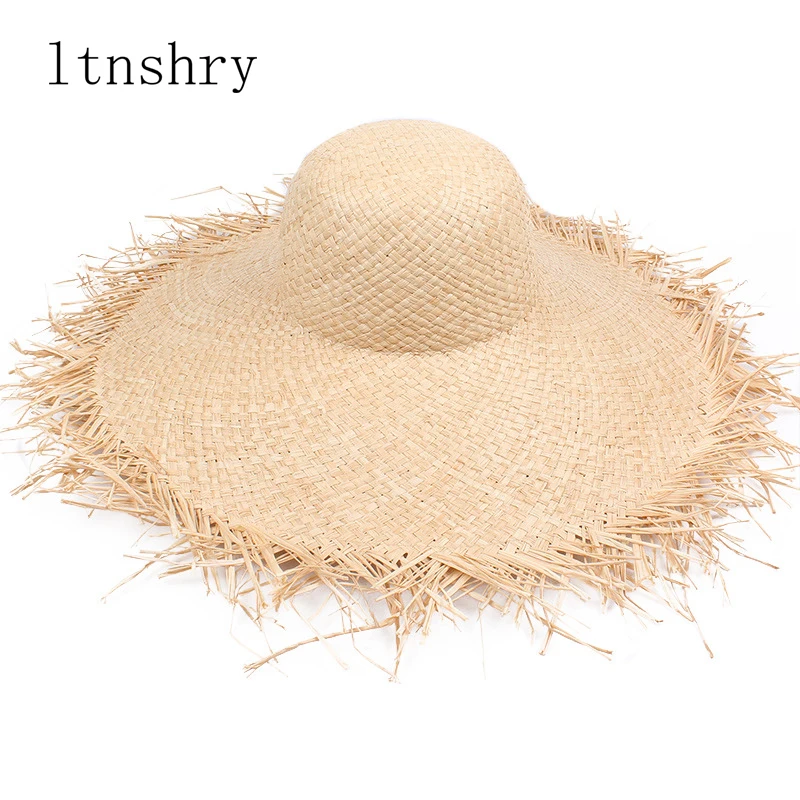 

Sun Hat Visor With A Wide Brim Women Summer Beach holiday Ladies Raffia Straw Hat Fringe Fashion Women'S Beach Hats Gorra Hombre