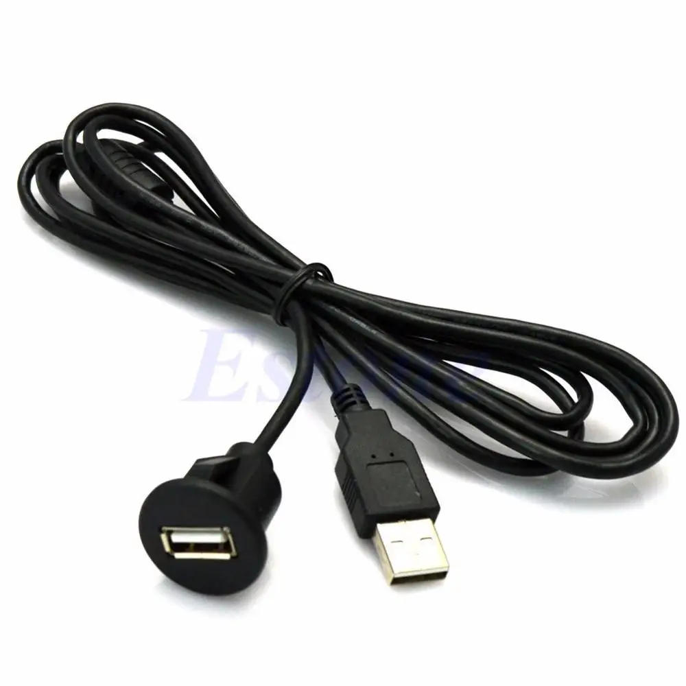 1 м автомобильное крепление для приборной панели USB 2,0 A штекер к гнездовой розетке панель расширения кабеля - Цвет: Черный