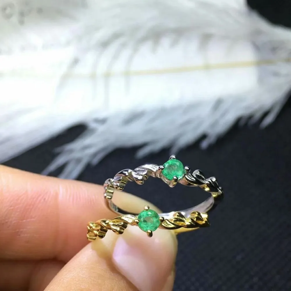 

shilovem 925 sterling silver real Natural Emerald Rings fine Jewelry women trendy wedding open wholesale 3*3mm jcj030309agml