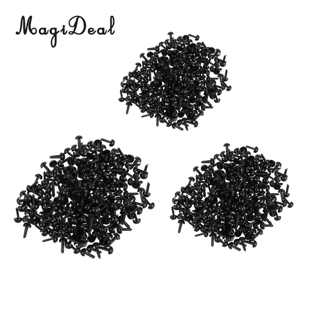 600 Pieces Black Plastic Safety Eyes for Teddy Bear Doll Animal Toys Doll Accessories Card Making Home Decoration 3 4 5MM