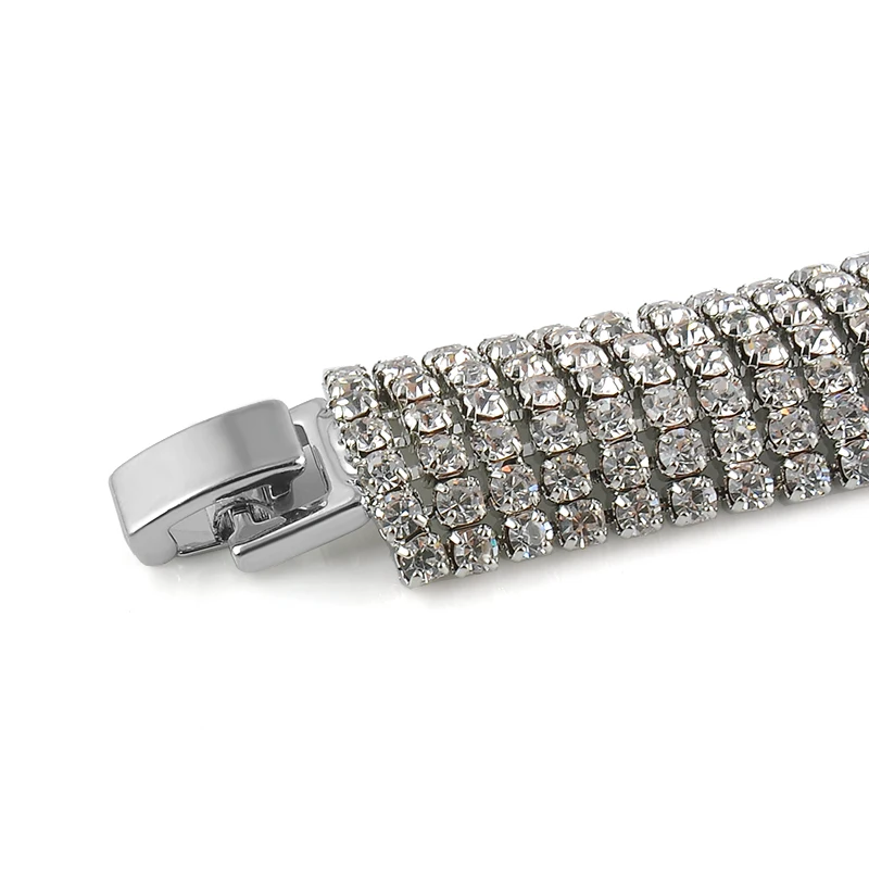 Модное очарование женщин ширина полный квадратный кристалл Браслет-манжета со стразами браслет ювелирные изделия подарок горячее предложение