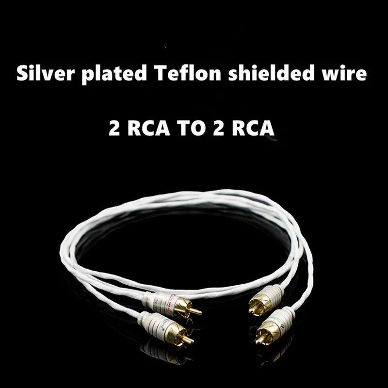 

2RCA to 2 RCA Male to Male professional Audio Cable Gold-Plated RCA Silver plated Teflon shielded wire for amplifier DVD TV