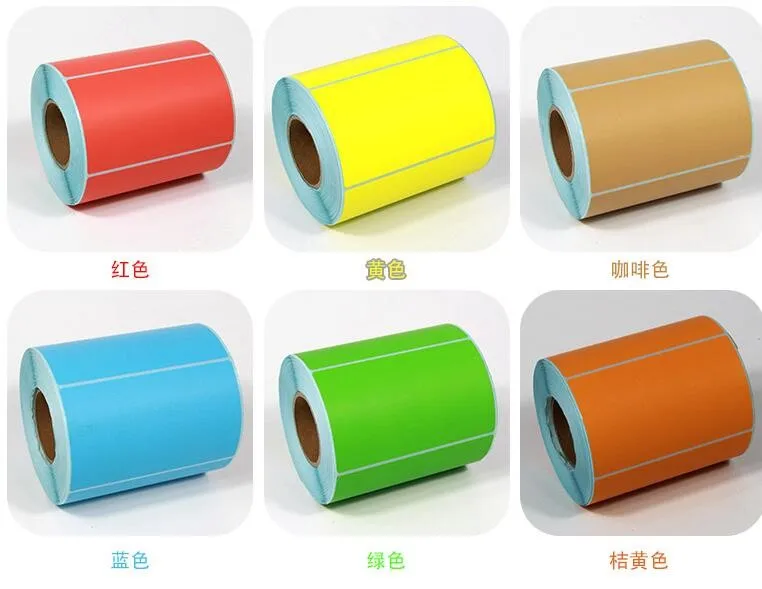 paper label papel térmico rolo de etiquetas coloridas sem fita impressão