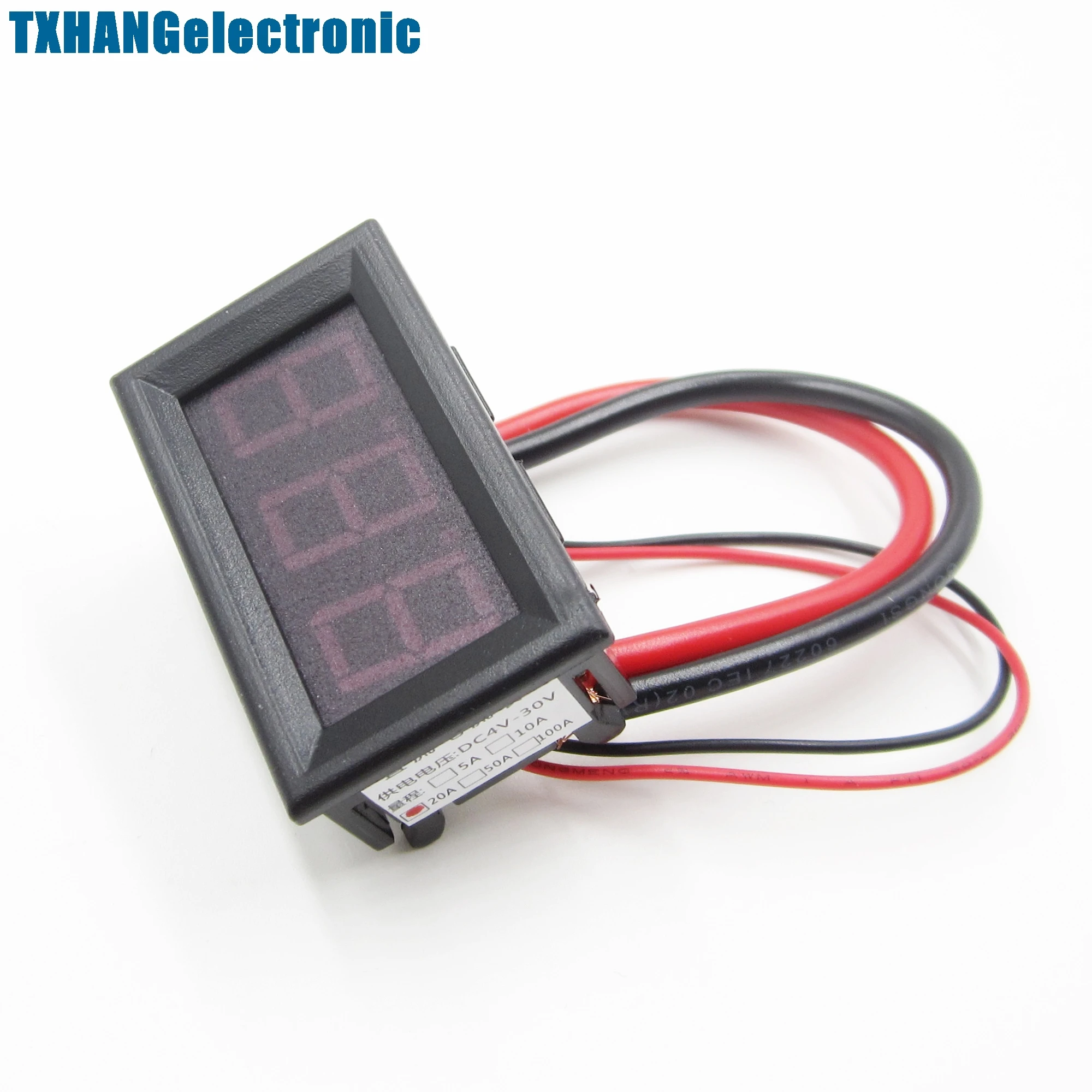 NEW DC 0 To 20A Mini Red LED Panel Meter Digital Ammeter 