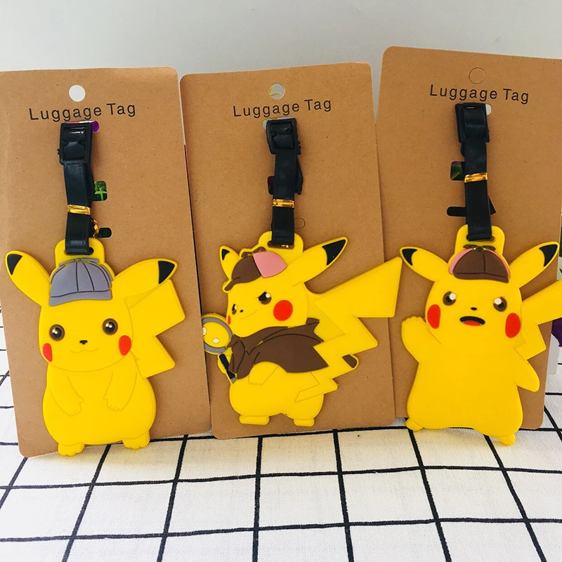 Bonitos para equipaje de Pikachu, de viaje, de dibujos animados maleta de de sílice, soporte para documento de identidad, etiqueta de embarque, etiqueta portátil|Accesorios de viaje| - AliExpress