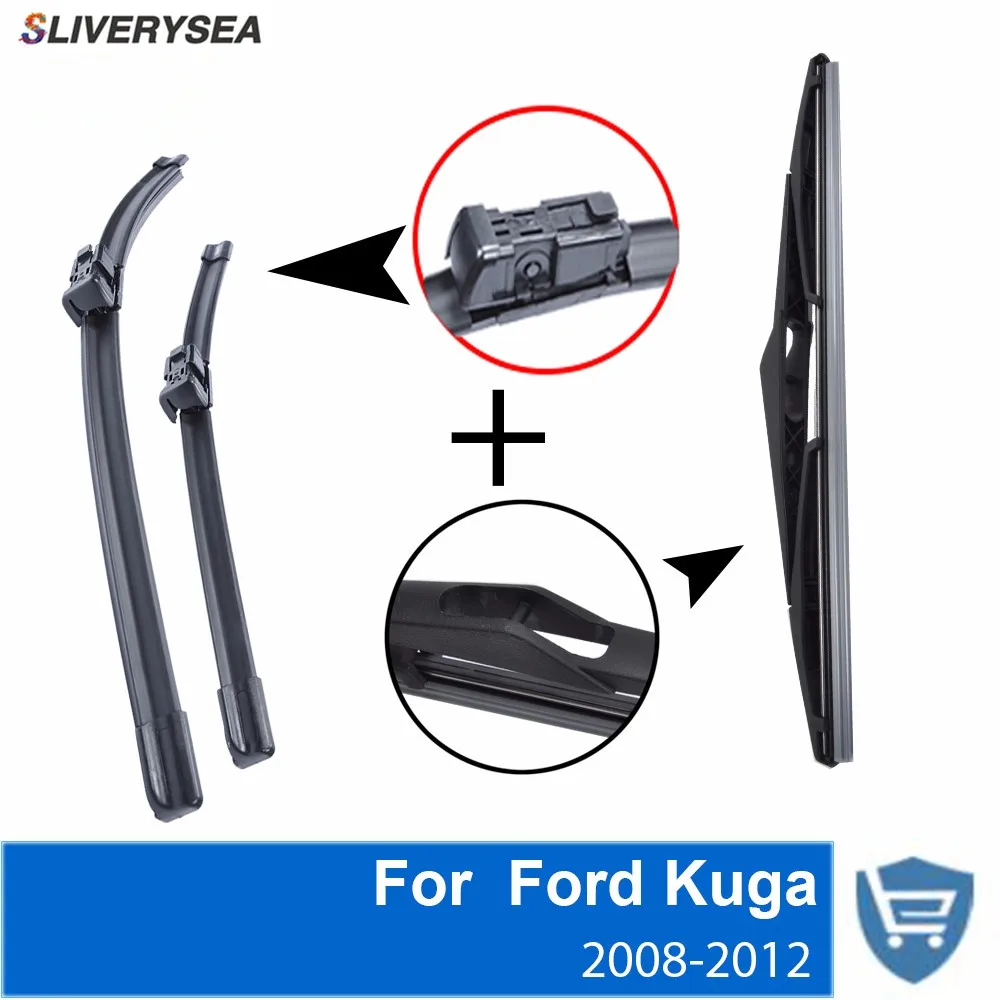 SLIVERYSEA Front and Rear Wiper Blade no Arm For Ford Kuga 2008 2012
