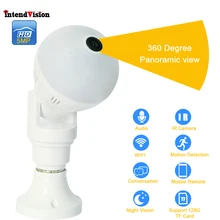 Intendvision панорамная 360 градусов Беспроводная E27 лампа wifi камера 5mp 3mp 2mp мини IR CUT домашняя камера видеонаблюдения IDGD2