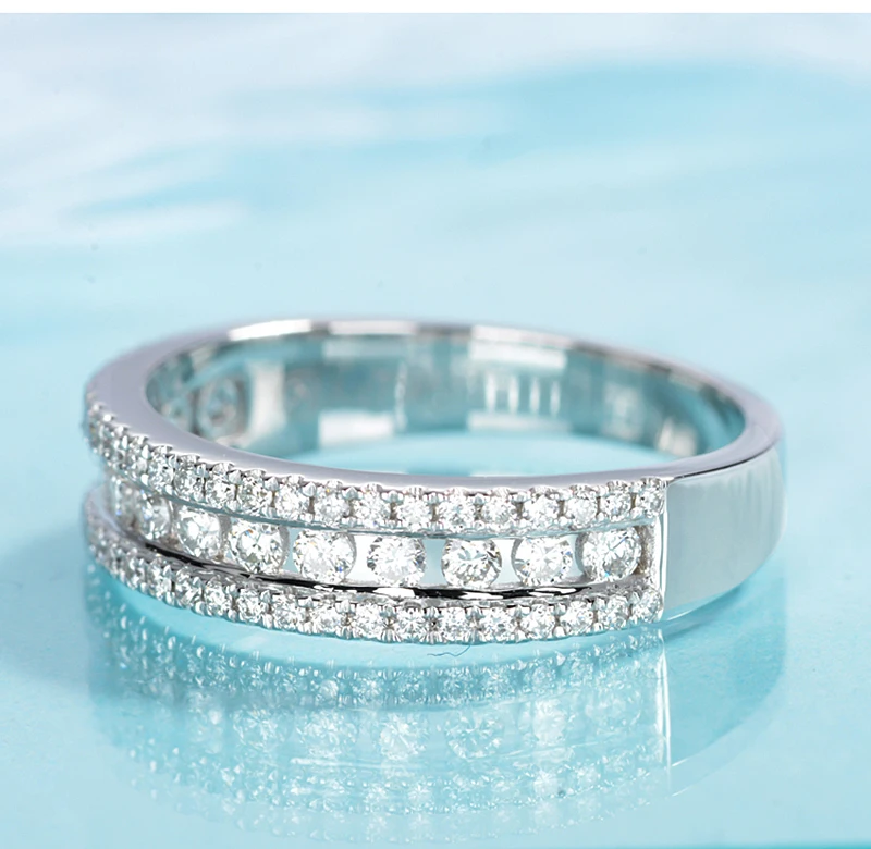 AULEEZE 0,6 cttw натуральный настоящий алмаз кольца для женщин AU750 18 К из желтого золота с бриллиантом Свадьба юбилей группа